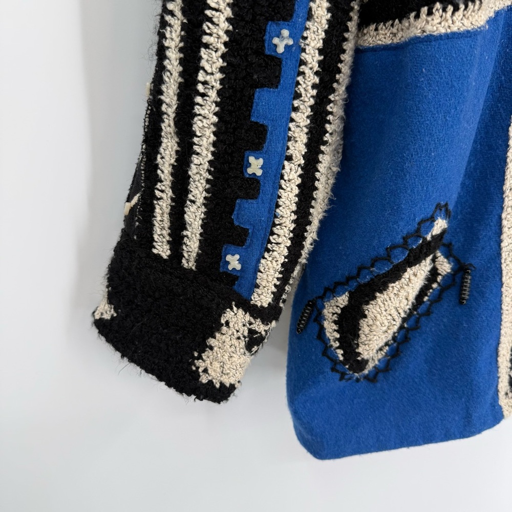 Sandy Starkman Women’s Patchwork Jacket Blue Butt… - image 5